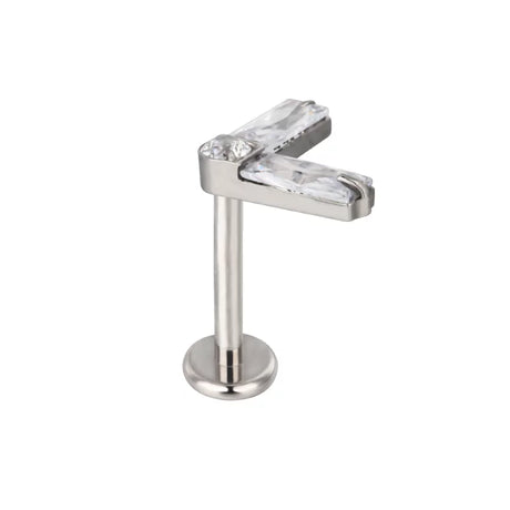 Bague en titane forme double rectangle