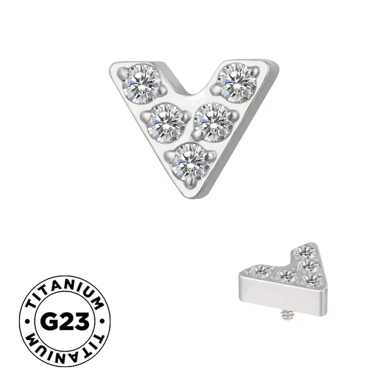 Bague en titane forme en V