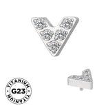 Bague en titane forme en V