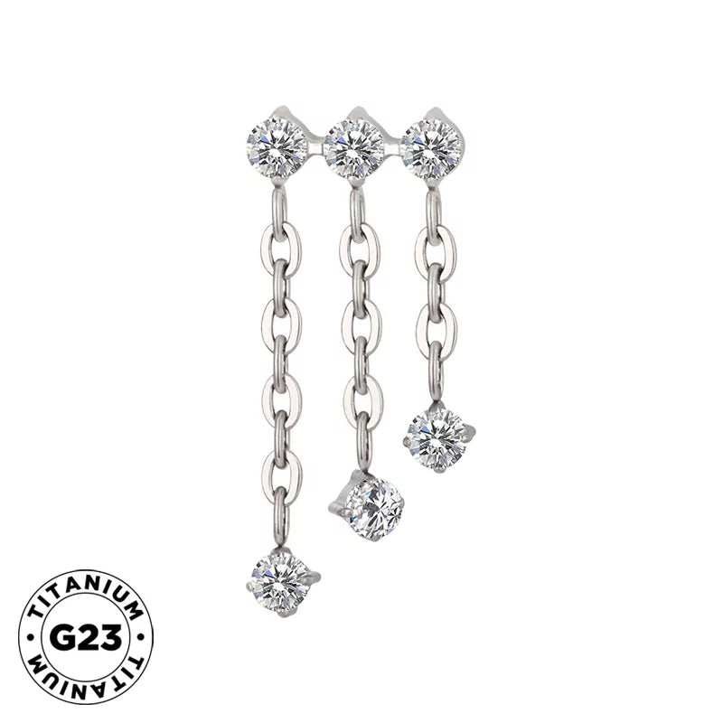 Pendentif Chaîne Triple Anneau en Titane