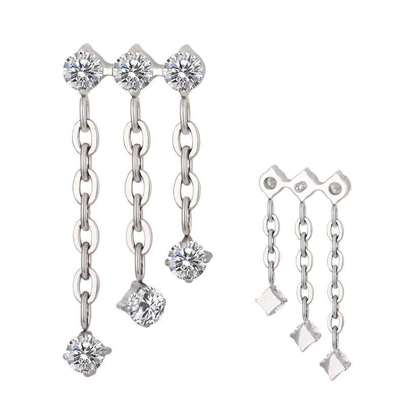 Pendentif Chaîne Triple Anneau en Titane