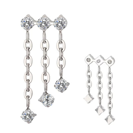 Pendentif Chaîne Triple Anneau en Titane