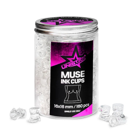 Unistar Muse Plastic Ink Cups 16mm 160pcs - BVShop