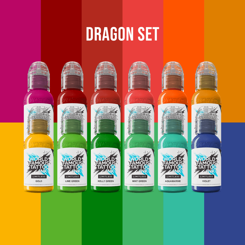 Ensemble de pigments Dragon d'encre de tatouage mondialement célèbre (12x30ml)