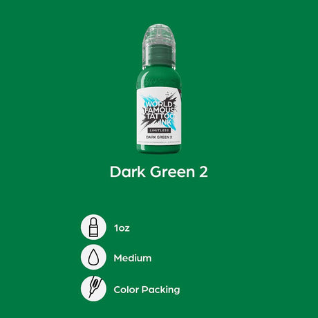 Encre de tatouage sans limites vert foncé 2 (30 ml) célèbre dans le monde entier