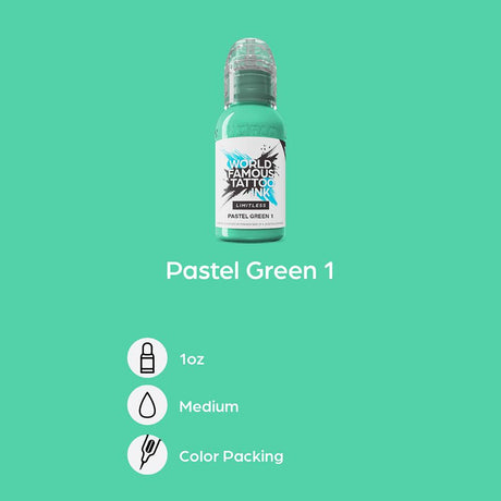 Encre de tatouage Pastel Vert Illimitée Célèbre dans le Monde 1 (30 ml)